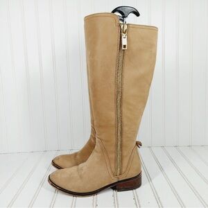 Aldo Tan Suede Zip Up Block Heel Knee High Boots -Size 7